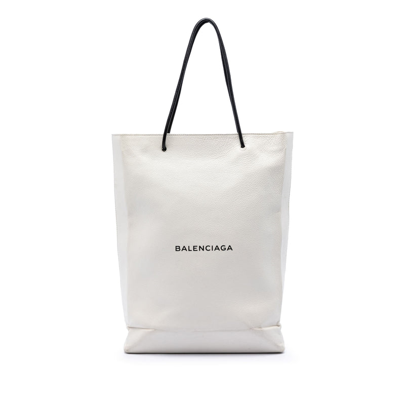 Large Calfskin Logo North South Shopping Tote