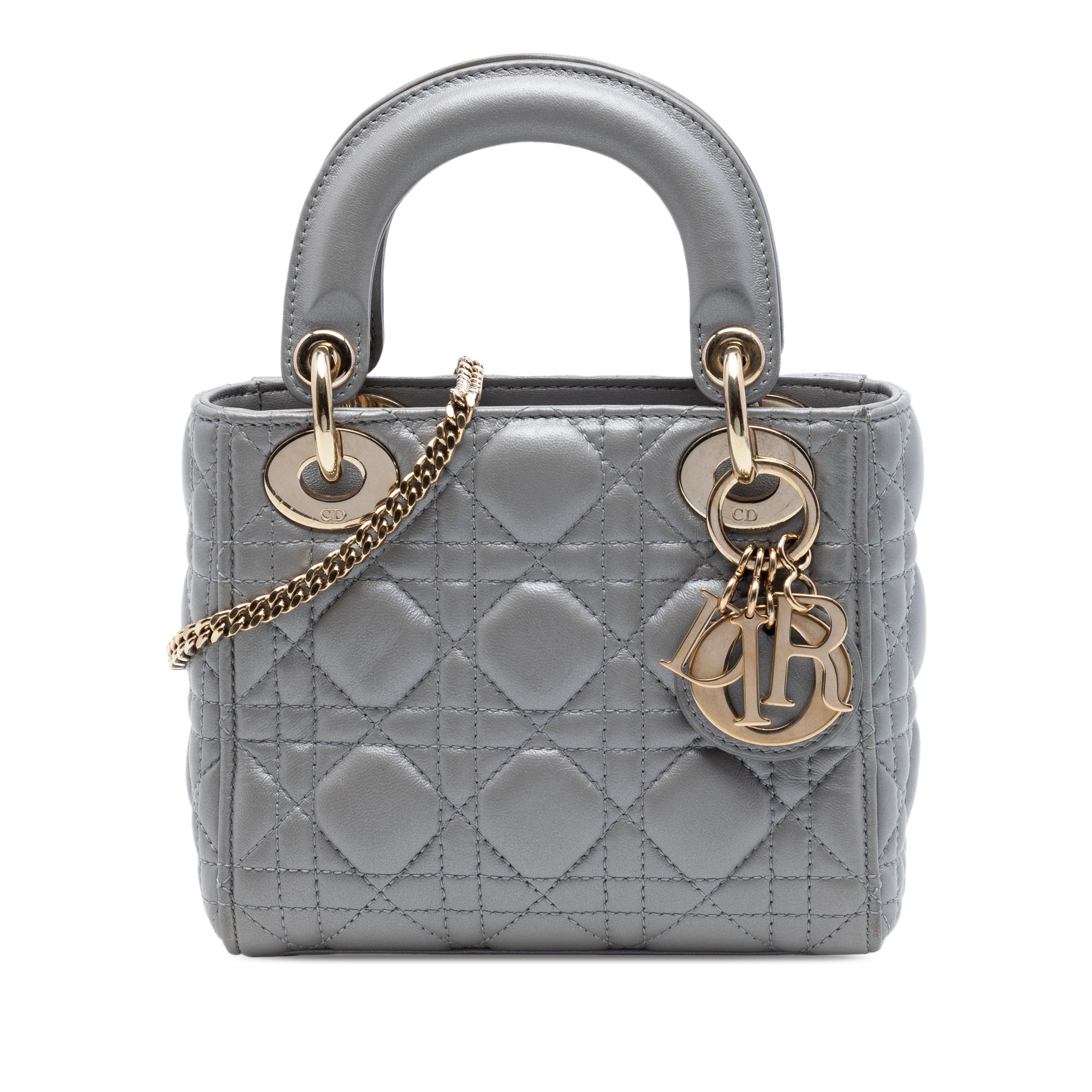 Mini Metallic Lambskin Cannage Lady Dior - Image 1