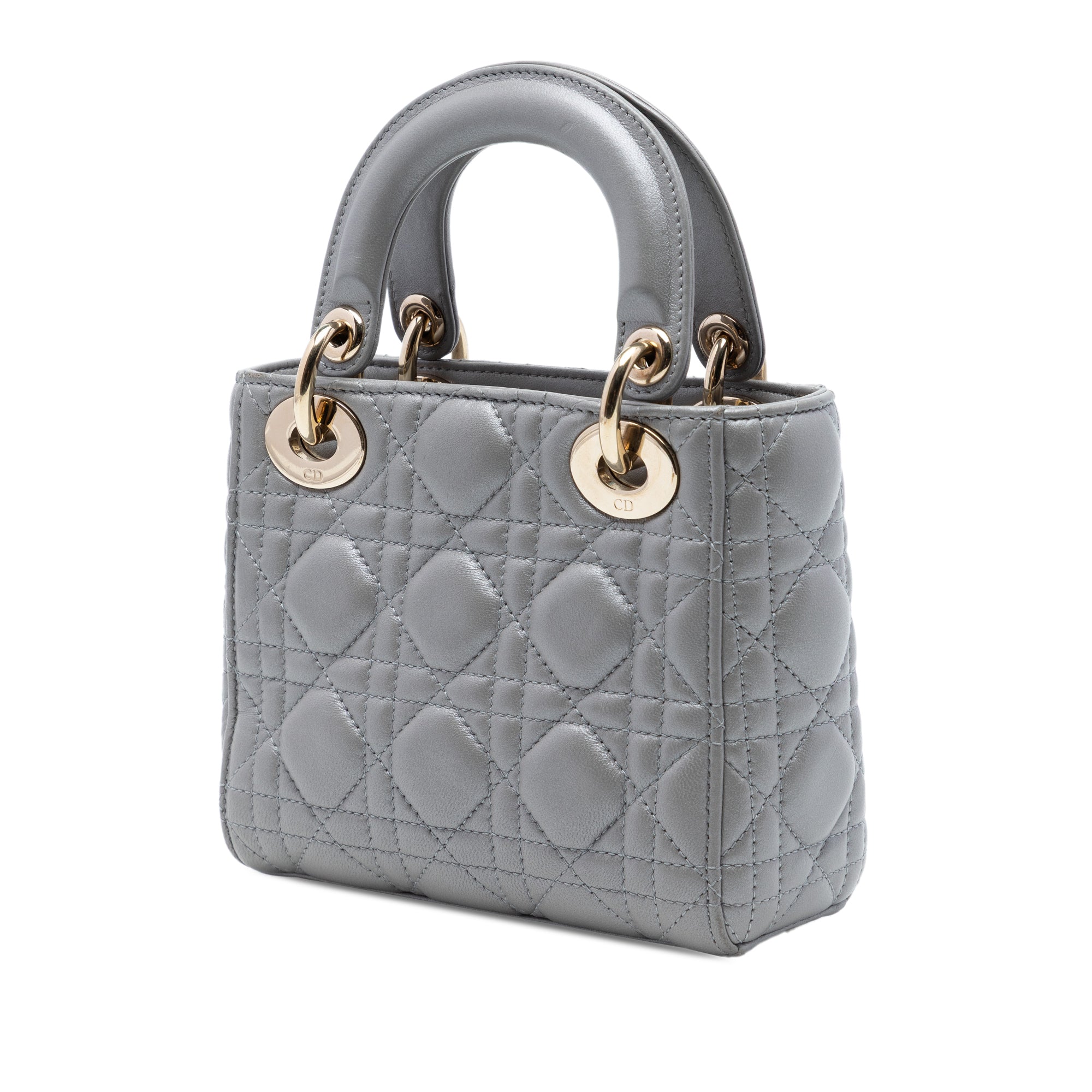Mini Metallic Lambskin Cannage Lady Dior - Image 2