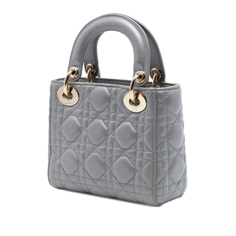Mini Metallic Lambskin Cannage Lady Dior - Image 2