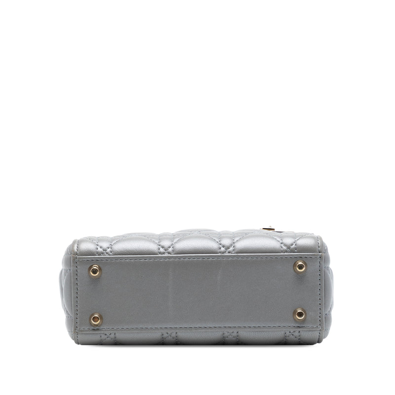 Mini Metallic Lambskin Cannage Lady Dior - Image 3