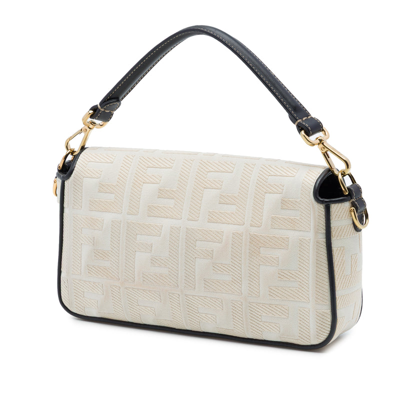 Zucca Embroidered Canvas Baguette Satchel - Image 2