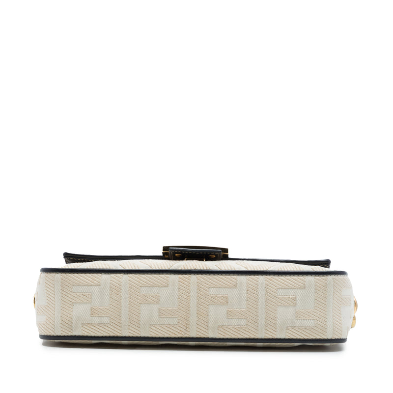 Zucca Embroidered Canvas Baguette Satchel - Image 3