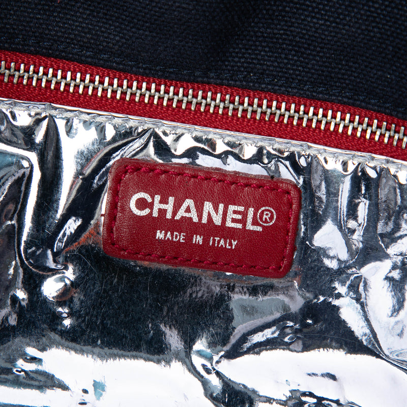 CC Canvas and Chocolate Bar Metallic Lambskin No 5 Flap - Image 5