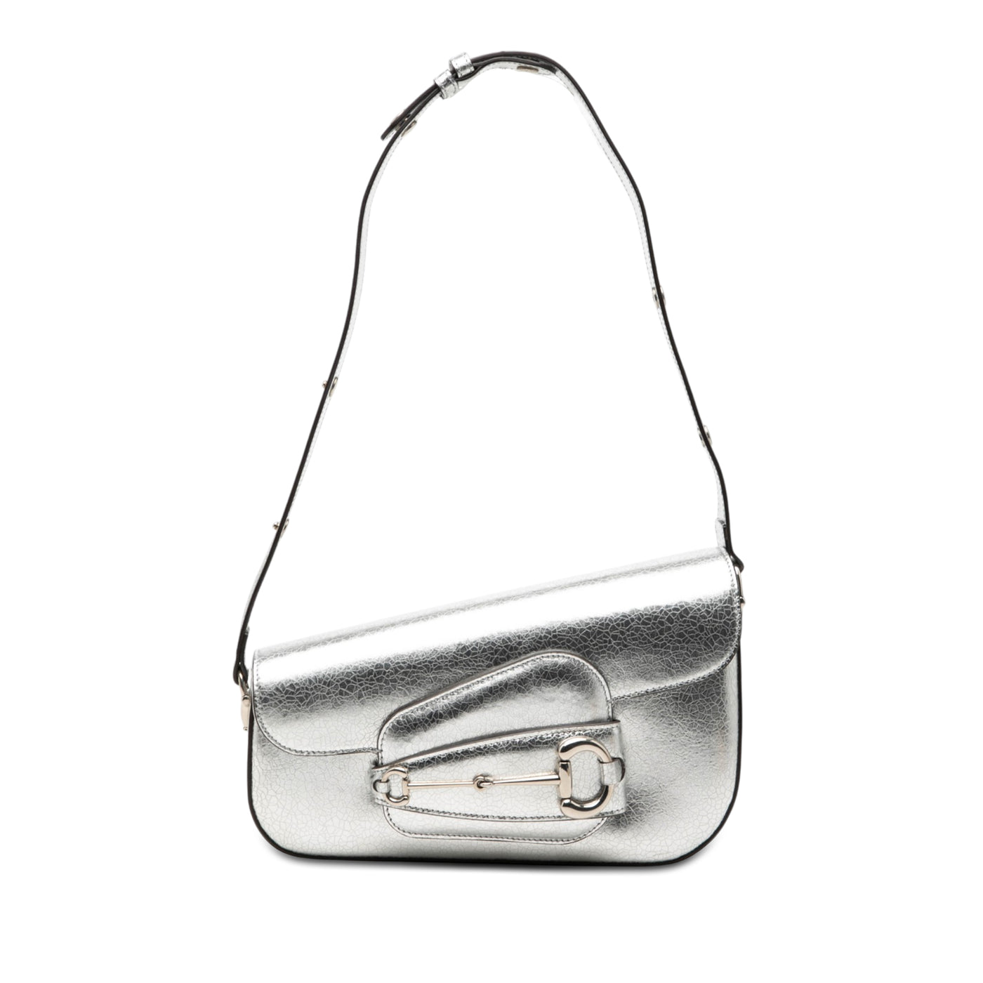 Metallic Textured Calfskin Asymmetric Horsebit 1955 Shoulder Bag - Image 1