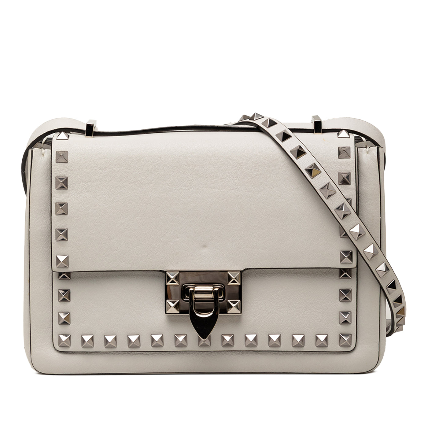 Leather Rockstud Flip Lock Crossbody - Image 1