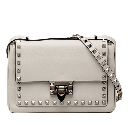 Leather Rockstud Flip Lock Crossbody - Image 1