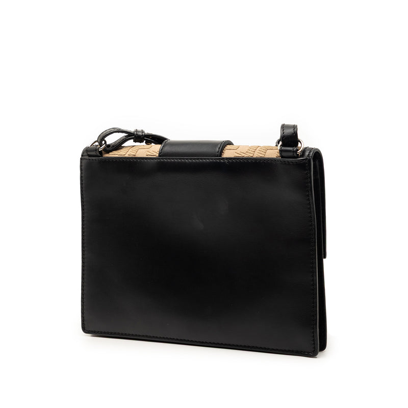 Calfskin and Canvas FF 1974 Flat Baguette Crossbody - Image 2