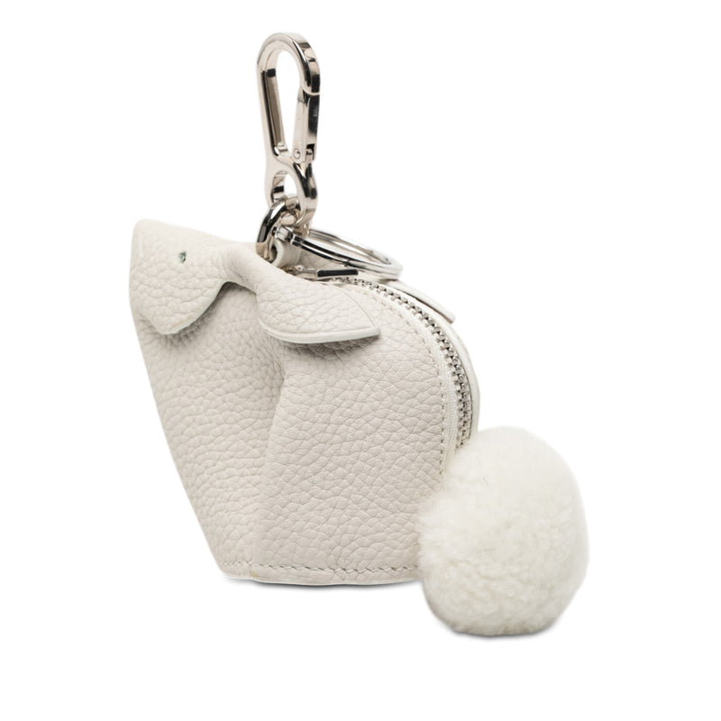 Pebbled Calfskin Bunny Bag Charm Coin Pouch - Image 2