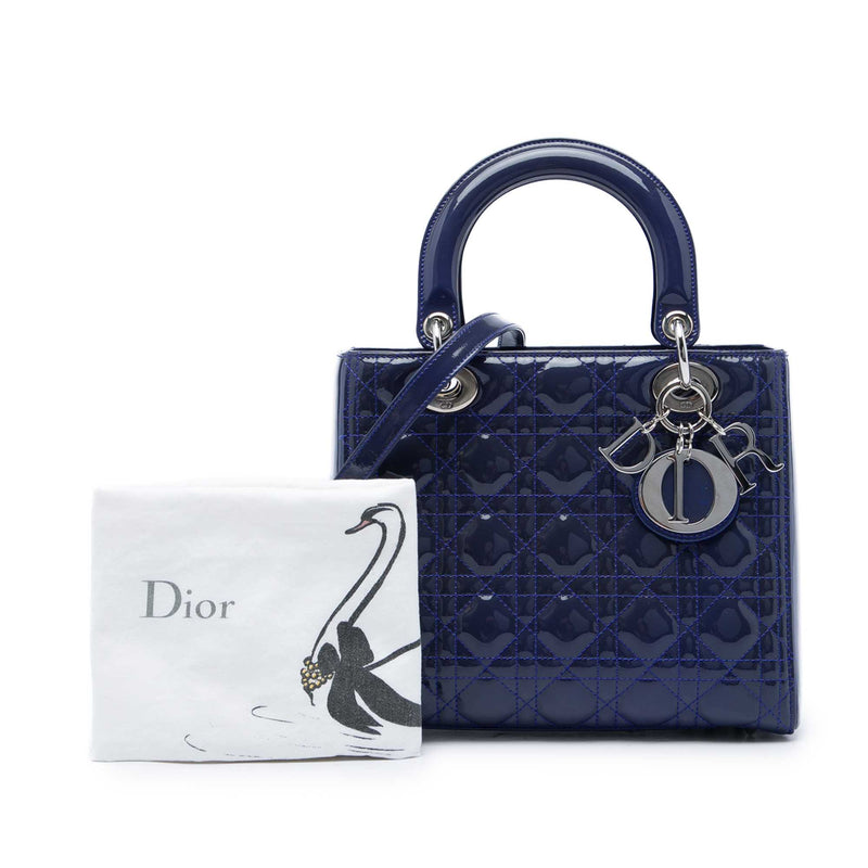 Medium Patent Cannage Lady Dior - Image 7