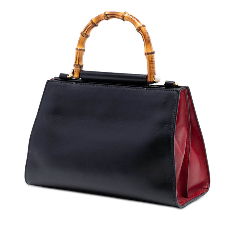 Small Leather Bamboo Nymphaea Web Satchel - Image 2