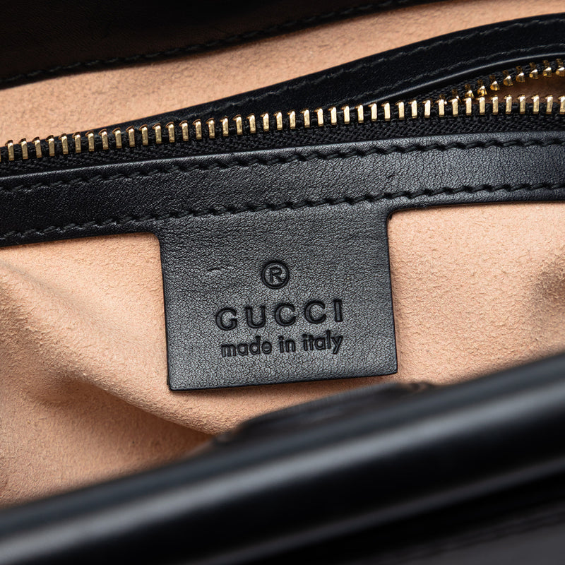 Small Leather Bamboo Nymphaea Web Satchel - Image 5