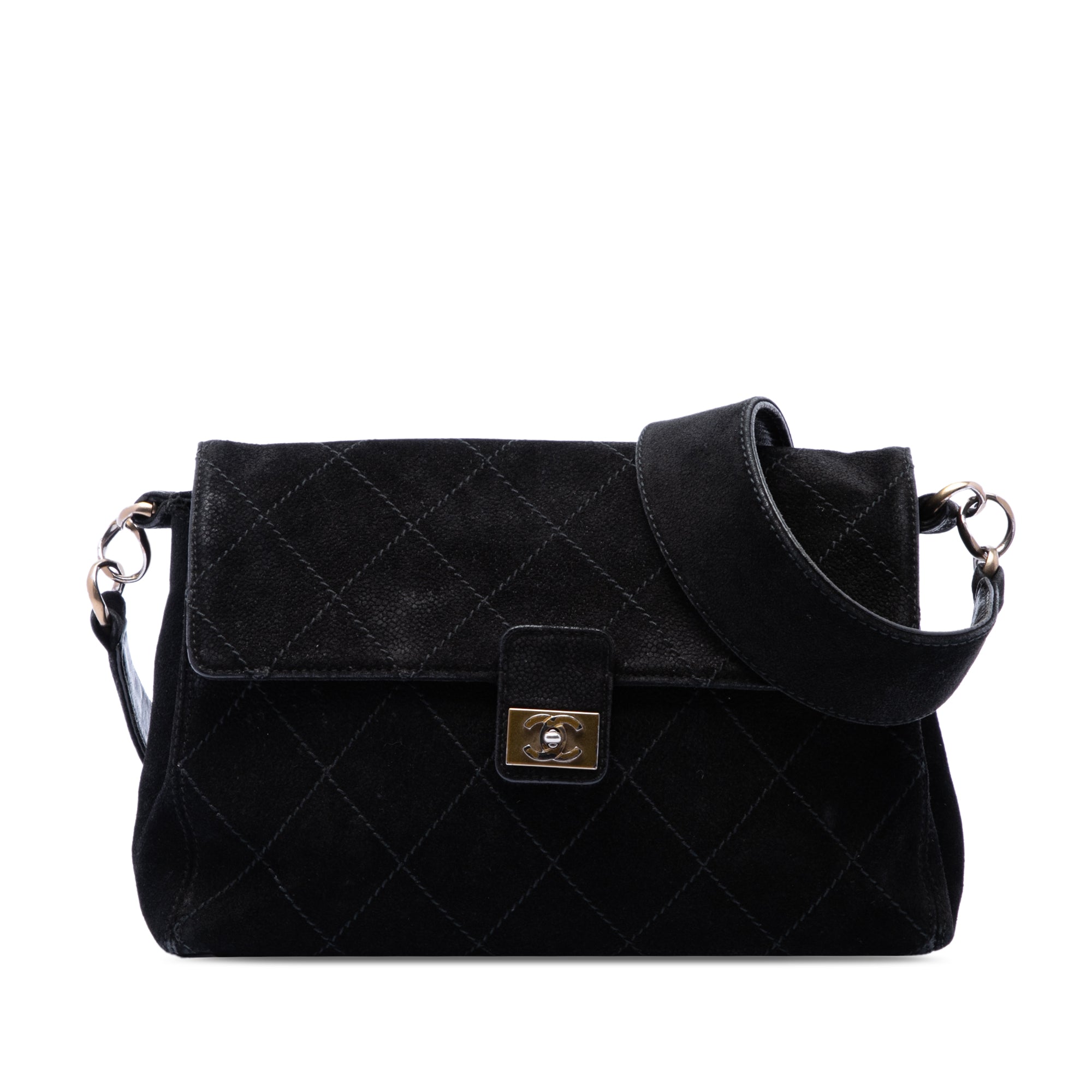 CC Quilted Suede Wild Stitch Flap - Image 1