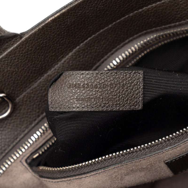 Small Leather and Suede Rive Gauche Cabas Tote - Image 6