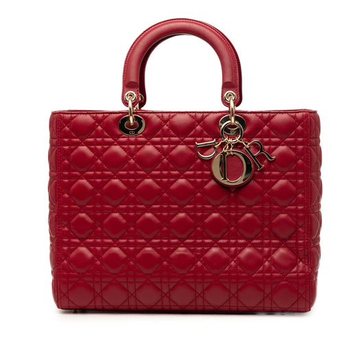 Large Lambskin Cannage Lady Dior - Image 1