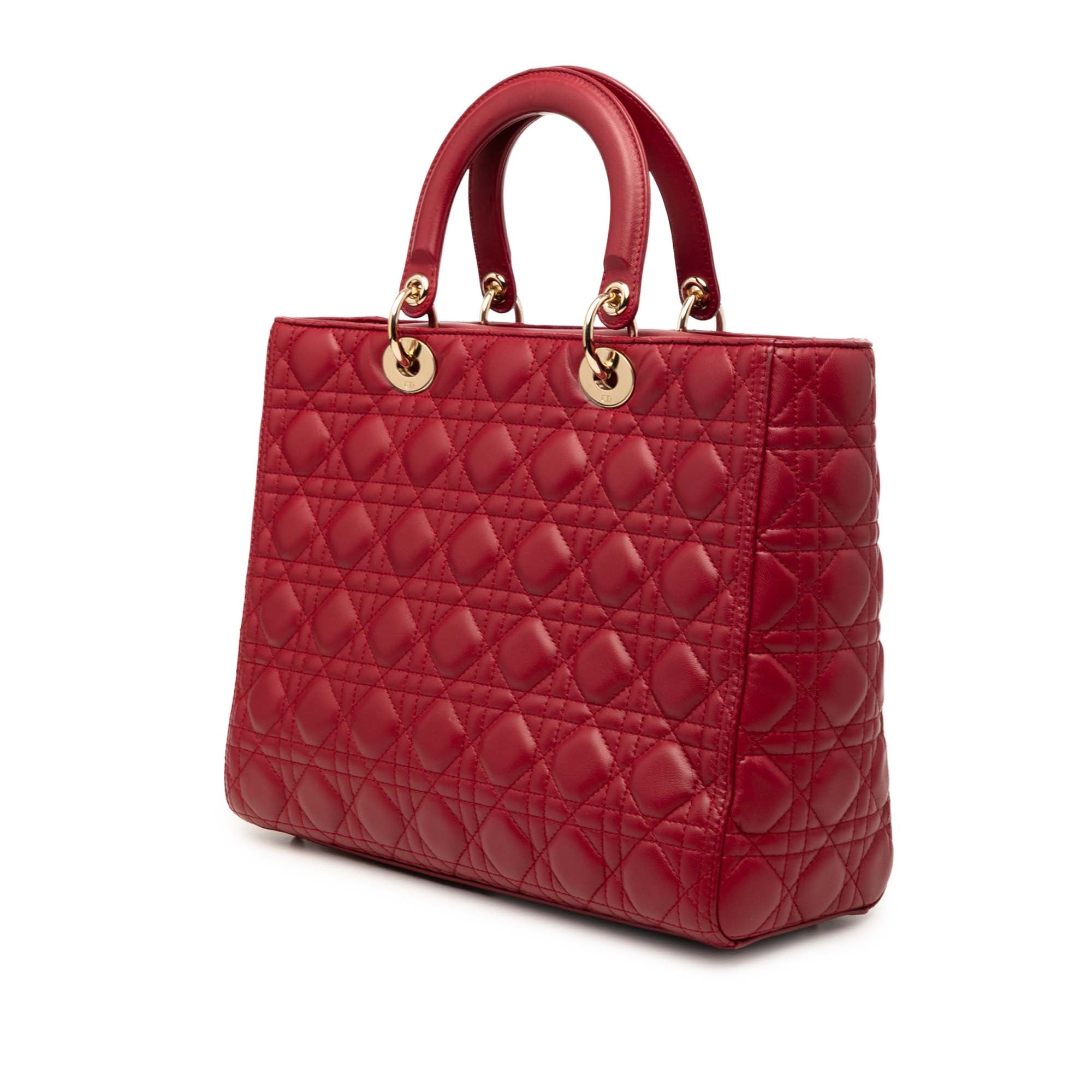 Large Lambskin Cannage Lady Dior - Image 2