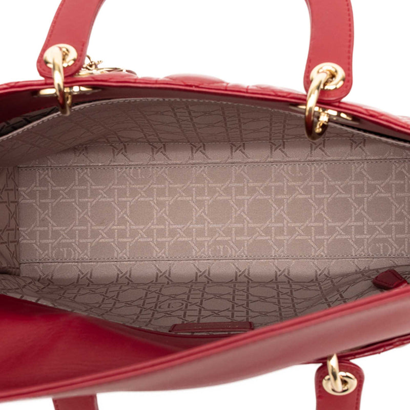 Large Lambskin Cannage Lady Dior - Image 4