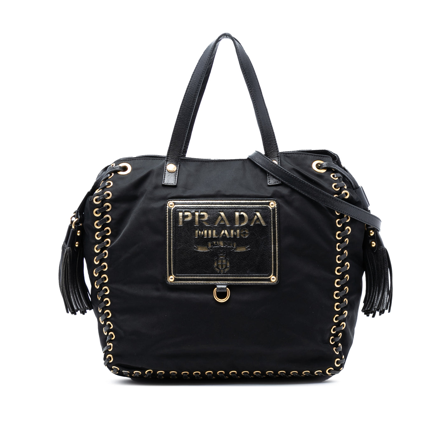 Tessuto Whipstitched Logo Oro Tassel Satchel - Image 1
