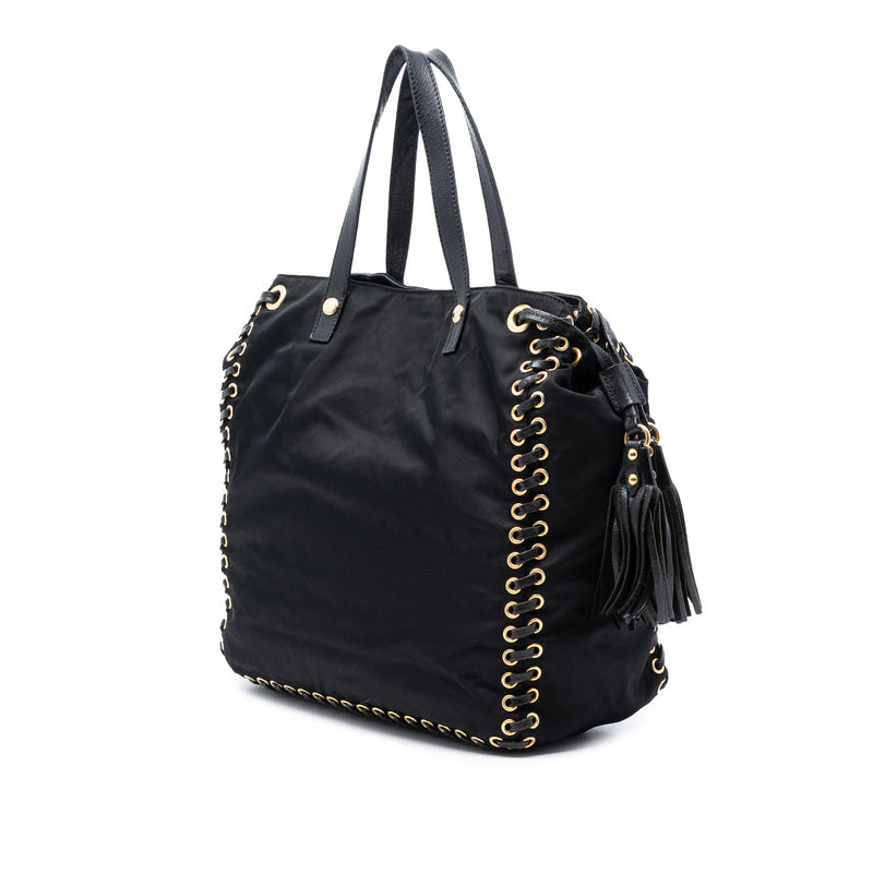 Tessuto Whipstitched Logo Oro Tassel Satchel - Image 2