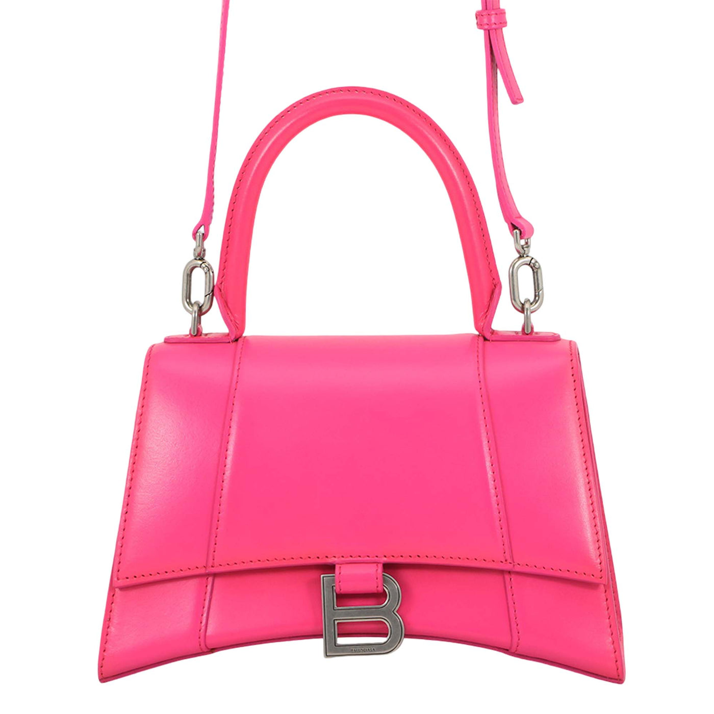 Small Shiny Box Calfskin Hourglass Satchel - Image 1
