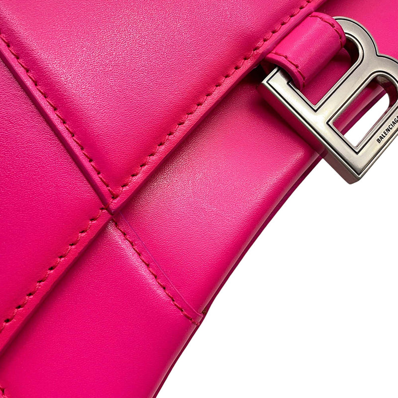 Small Shiny Box Calfskin Hourglass Satchel - Image 7