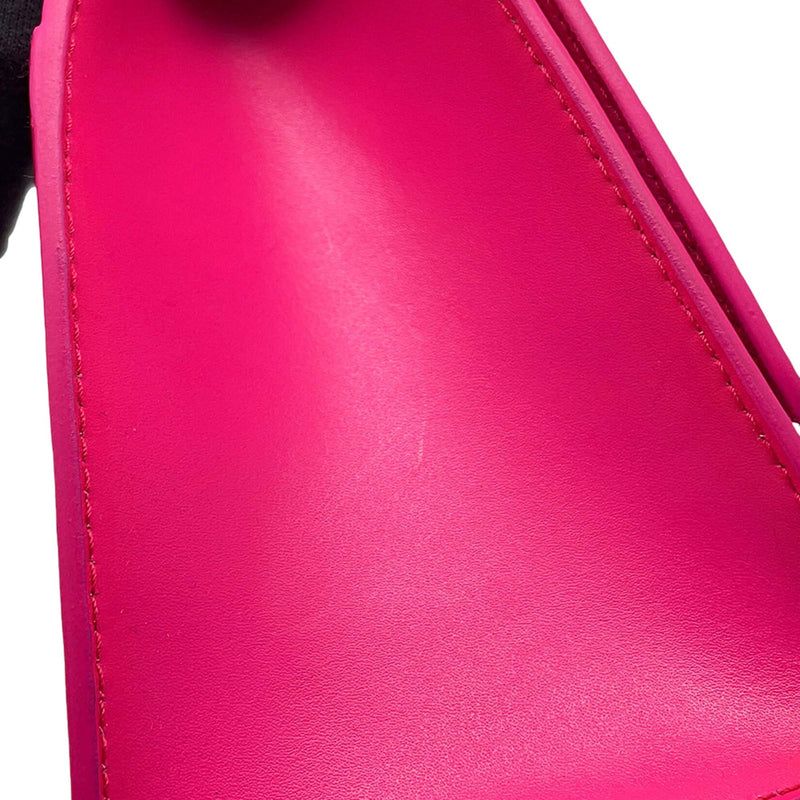 Small Shiny Box Calfskin Hourglass Satchel - Image 9