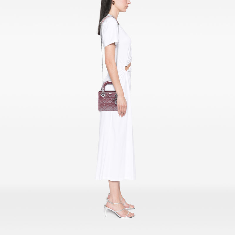 Mini Iridescent Lambskin Cannage Lady Dior - Image 5