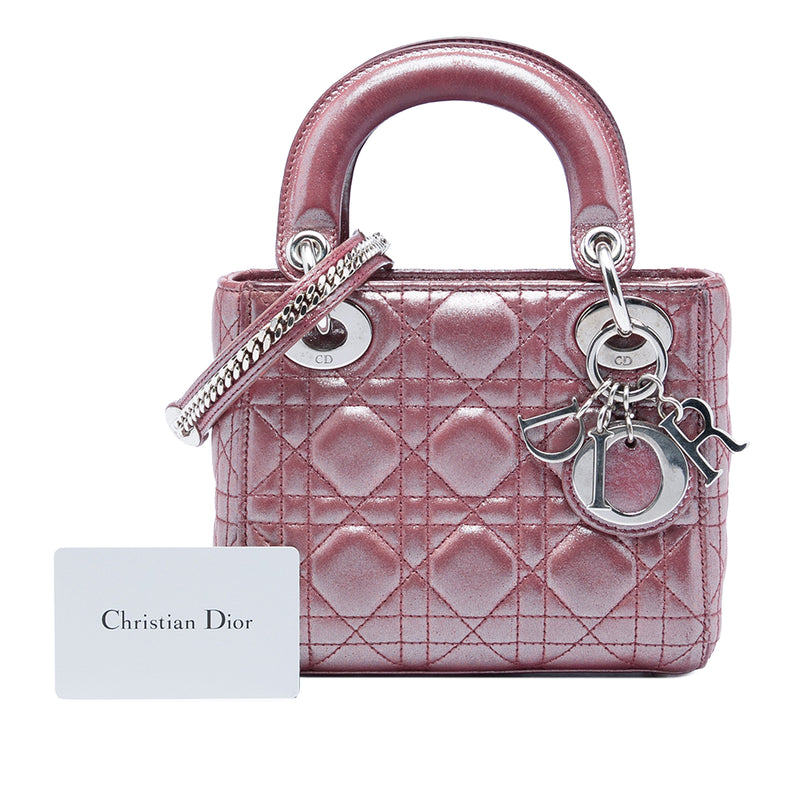 Mini Iridescent Lambskin Cannage Lady Dior - Image 6