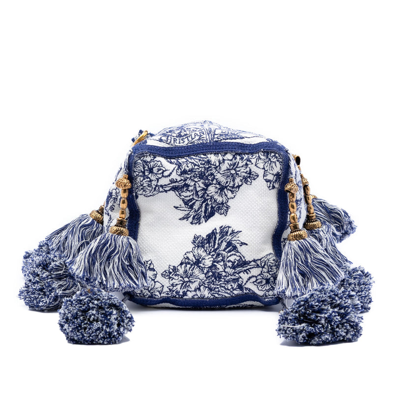 Canvas Embroidered Reve d Infini D Bubble Bucket Bag - Image 3