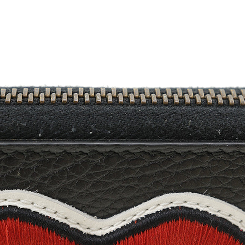 GG Marmont Pebbled Calfskin Embroidered Blind For Love Zip Around Wallet - Image 10