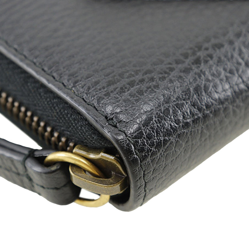 GG Marmont Pebbled Calfskin Embroidered Blind For Love Zip Around Wallet - Image 11