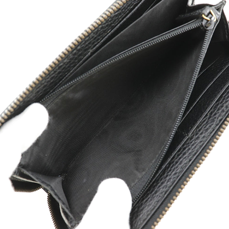 GG Marmont Pebbled Calfskin Embroidered Blind For Love Zip Around Wallet - Image 6