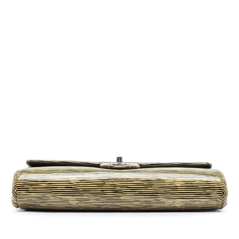 CC Patent Striped Flap Clutch with Chain - Image 3