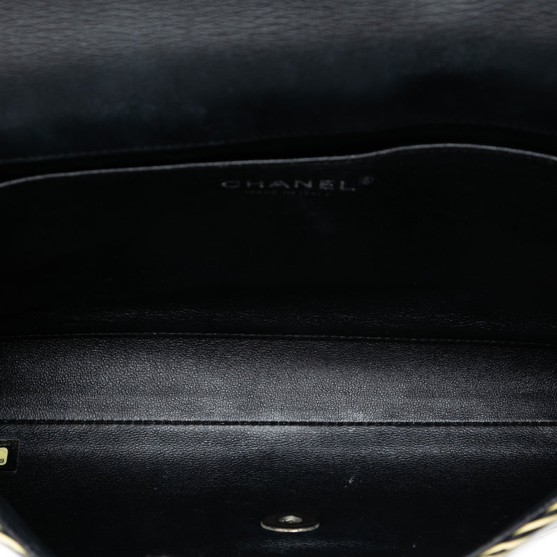 CC Patent Striped Flap Clutch with Chain - Image 4