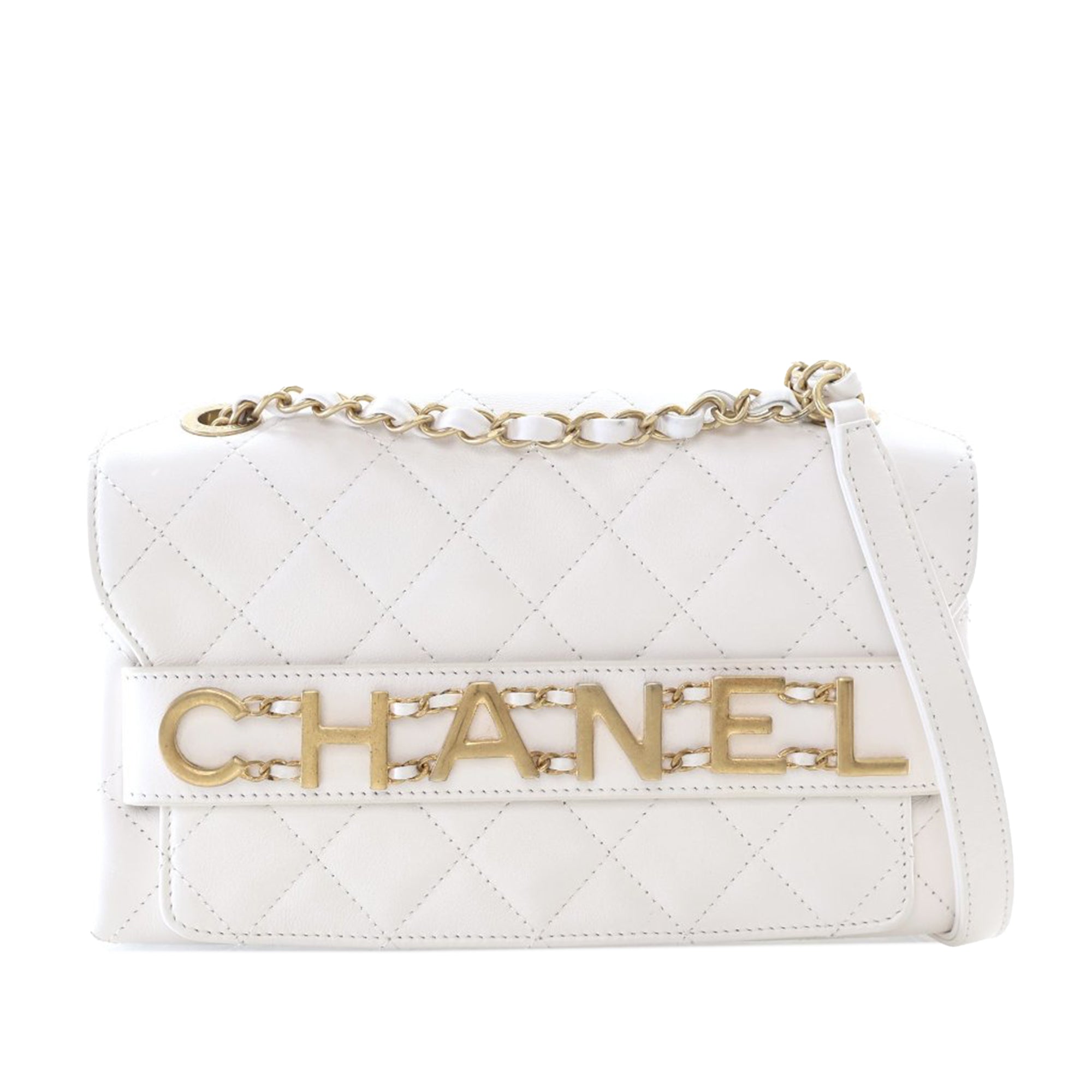 Medium Quilted Calfskin Logo Enchained Flap - Image 1