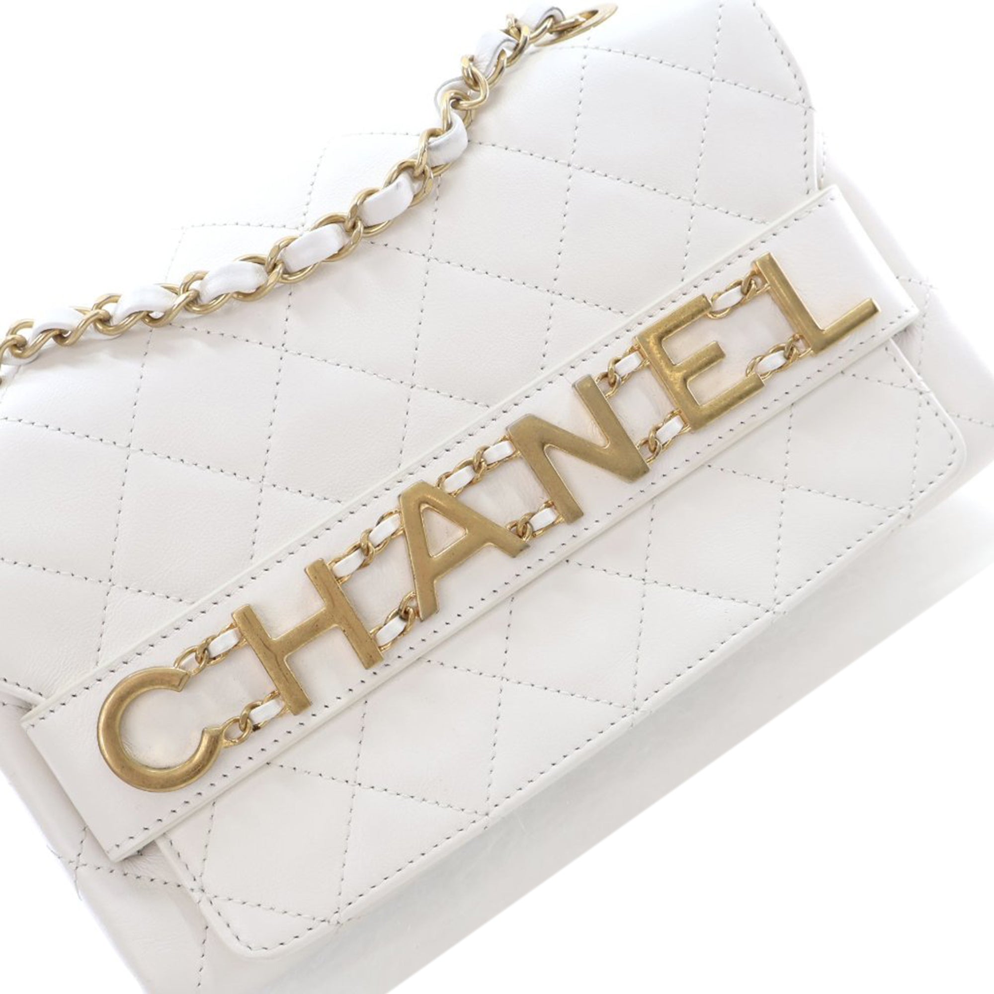 Medium Quilted Calfskin Logo Enchained Flap - Image 10
