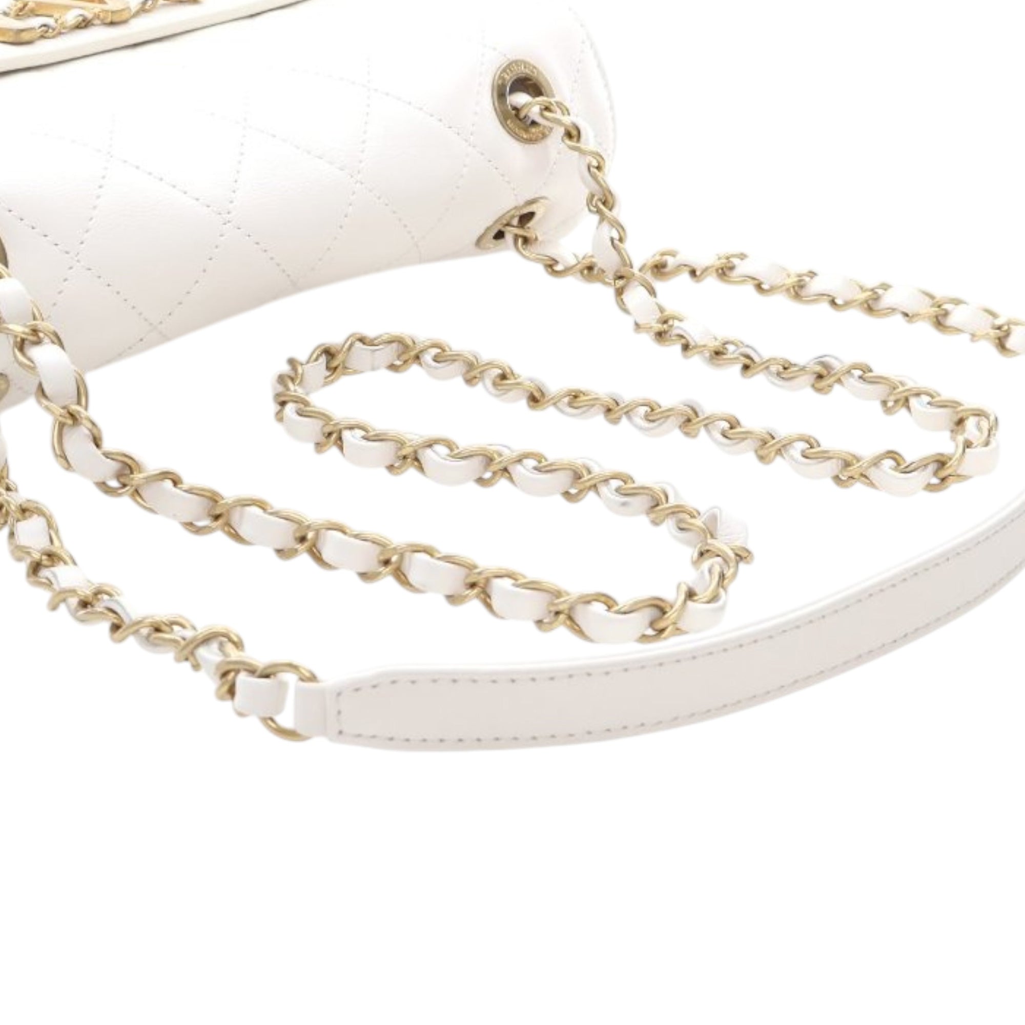 Medium Quilted Calfskin Logo Enchained Flap - Image 12
