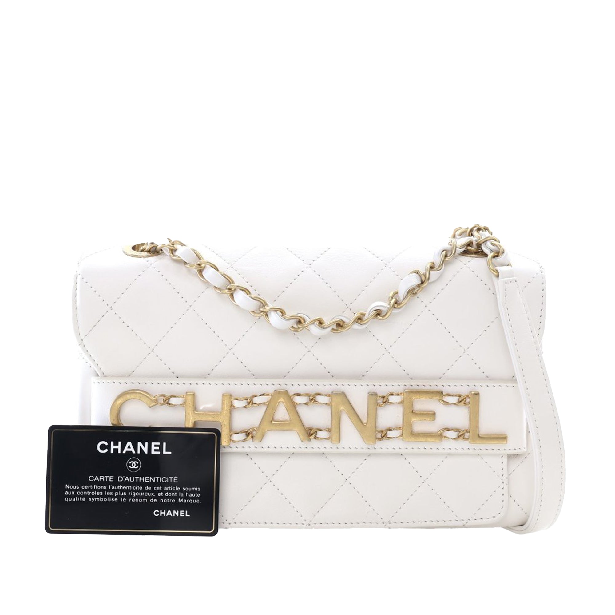 Medium Quilted Calfskin Logo Enchained Flap - Image 13