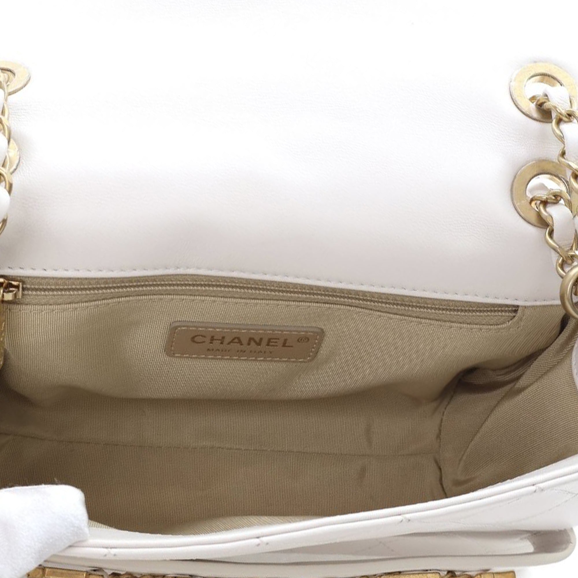 Medium Quilted Calfskin Logo Enchained Flap - Image 4
