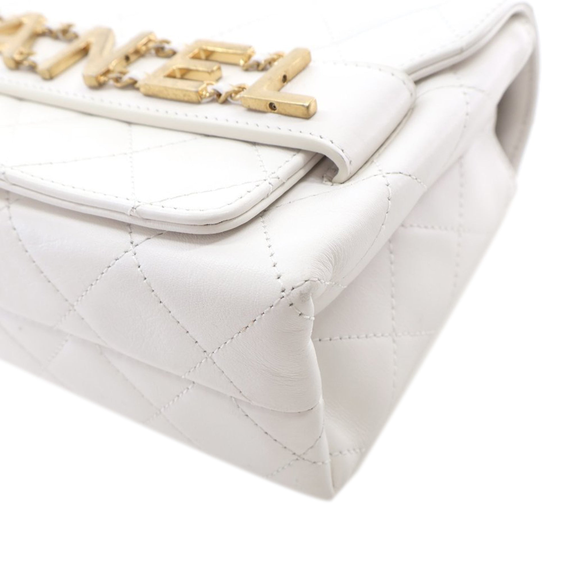 Medium Quilted Calfskin Logo Enchained Flap - Image 9