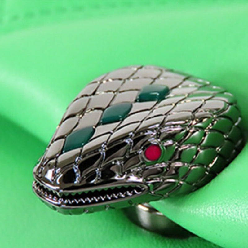Mini Leather Serpenti Cabochon Satchel - Image 6