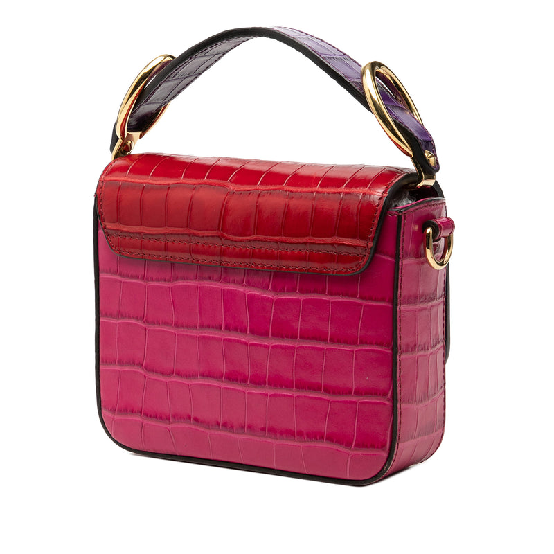 Mini Tricolor Croc Embossed Calfskin C Satchel - Image 2
