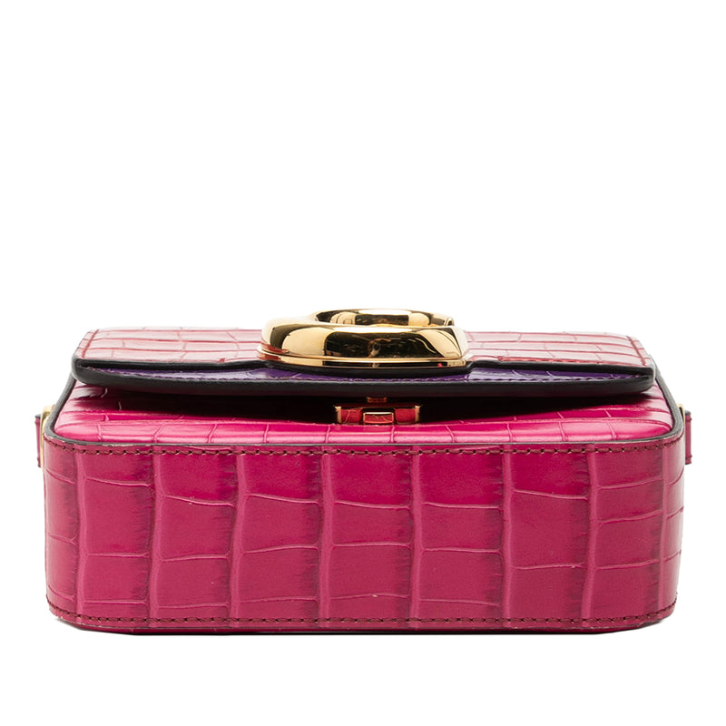 Mini Tricolor Croc Embossed Calfskin C Satchel - Image 3