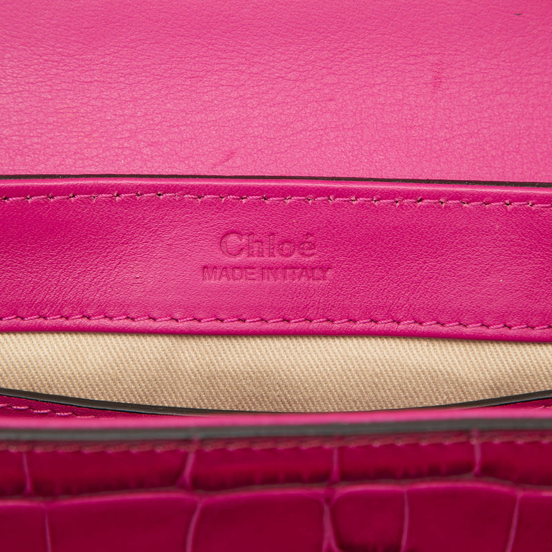Mini Tricolor Croc Embossed Calfskin C Satchel - Image 5