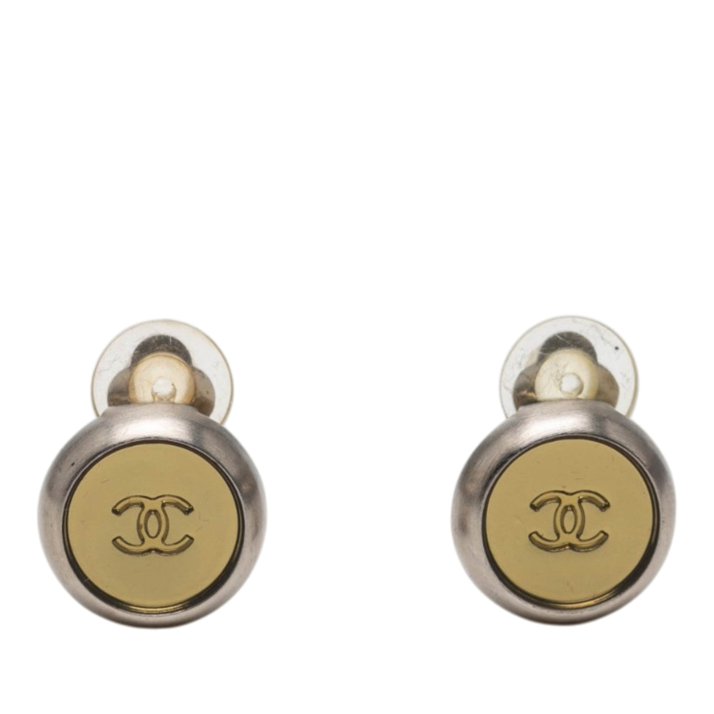 CC Brass and Gold Plated Disc Clip On Earrings - Image 1