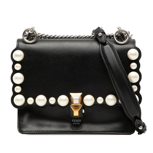 Mini Scalloped Leather and Pearls Kan I Crossbody - Image 1