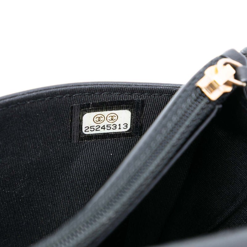 Pleated Crumpled Chevron Calfskin Le Boy Wallet On Chain - Image 5