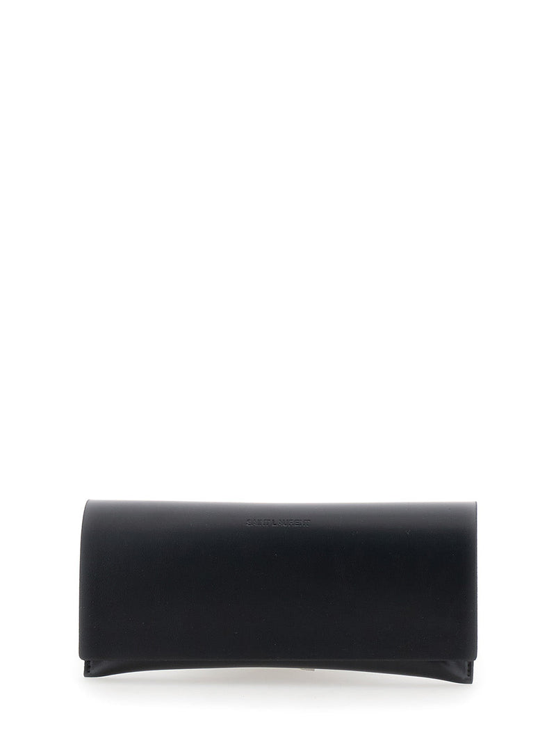 Saint Laurent 803745 Cassandre Logo Acetate Sunglasses — Black