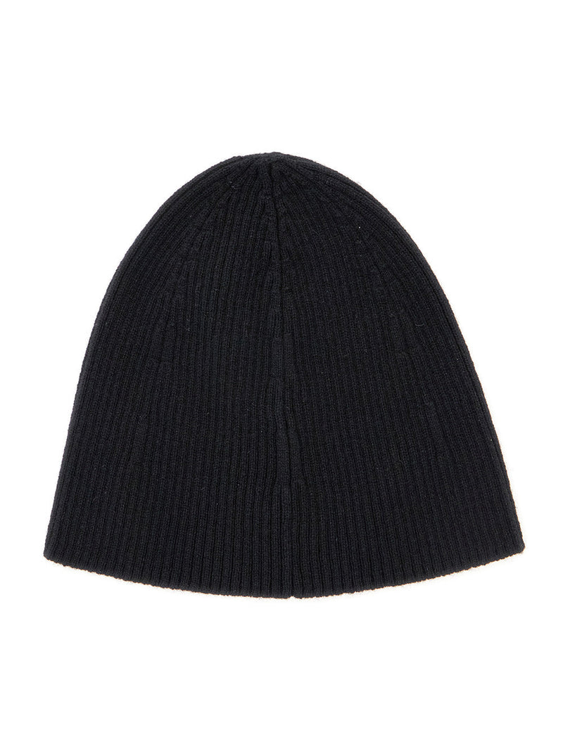 Saint Laurent 804033 Cashmere Ribbed Knit Beanie — Black Beanies