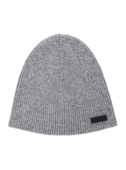 Saint Laurent 804033 Cashmere Ribbed-Knit Beanie — Gray Beanies